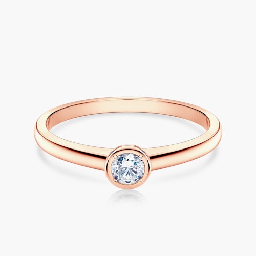 Pierścionek zaręczynowy SAVICKI: różowe złoto, diament